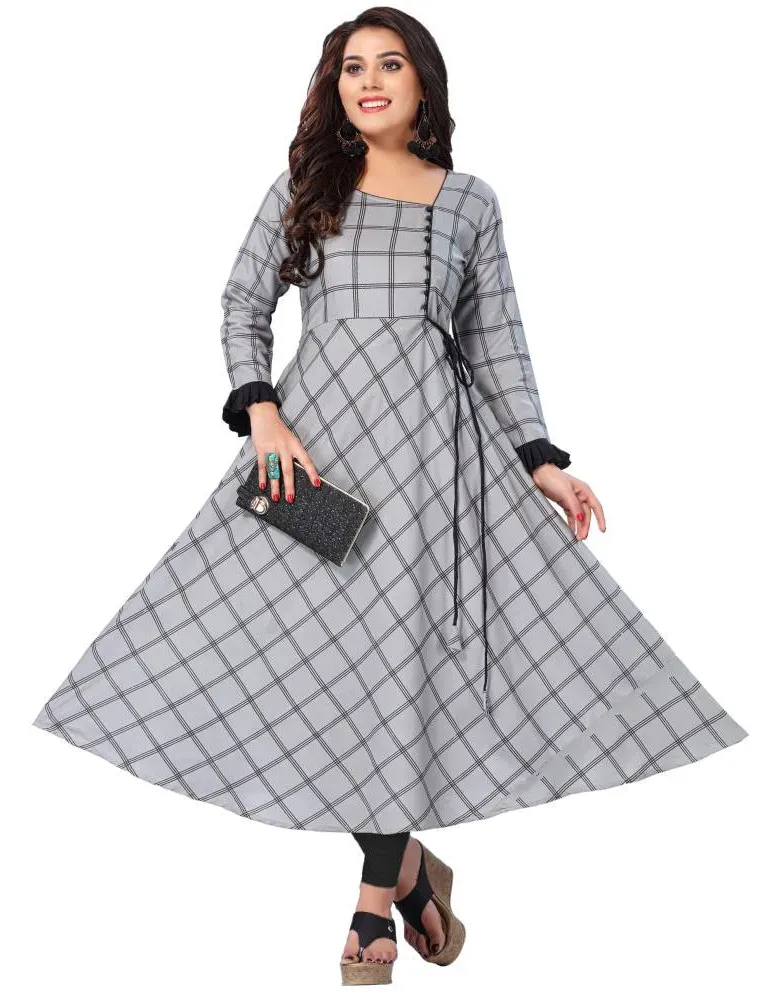 Komal Fashion Blue Rayon Anarkali Kurti  Buy Komal Fashion Blue Rayon Anarkali  Kurti Online at Best Prices in India on Snapdeal