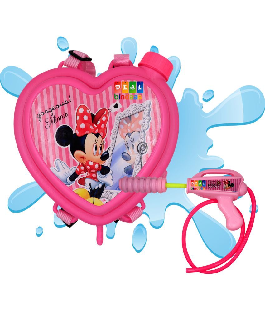     			Hearts Shape Holi Water Gun Toy Pichkari Pump Tank with High Pressure & Back Pack | Holi Pichkari For Kids | Pichkaaree | 3-6 Yrs