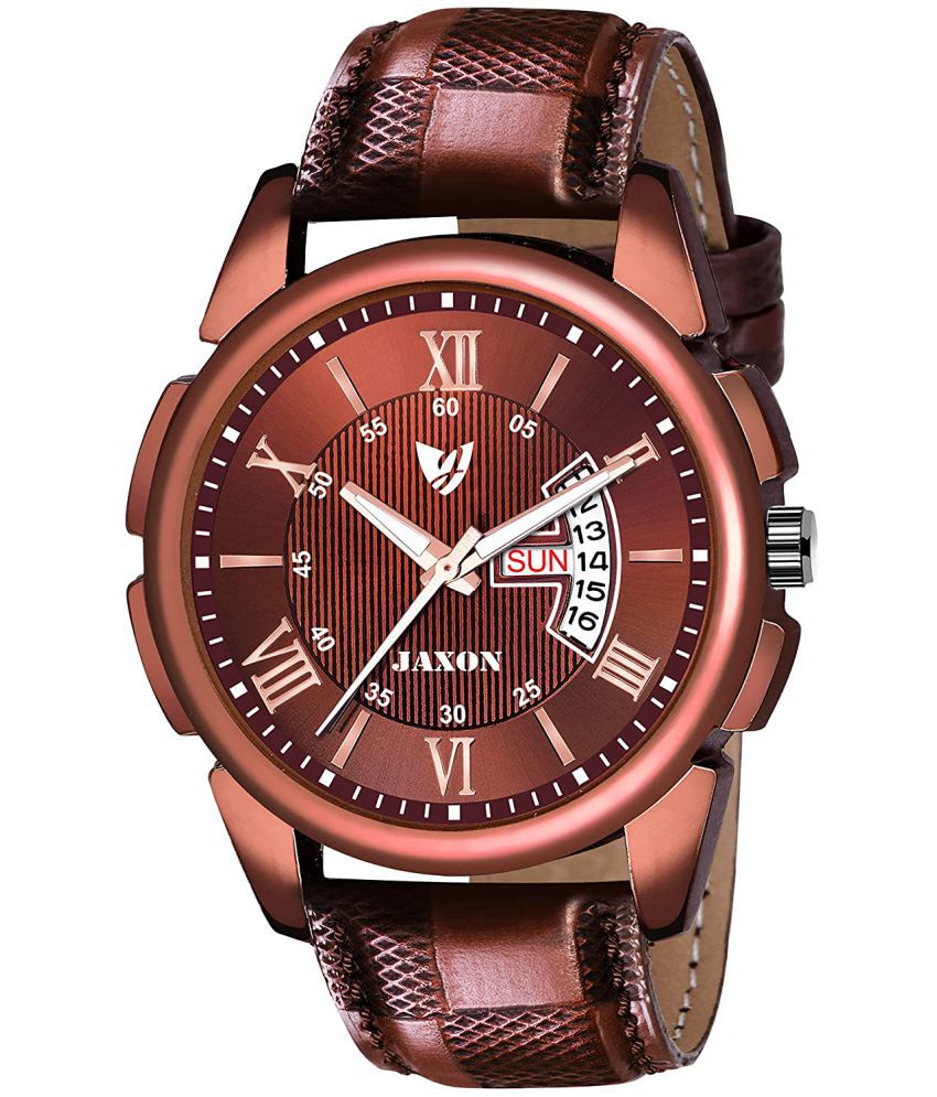     			JAXON MWJ-507 Brown Dial Leather Analog Men's Watch