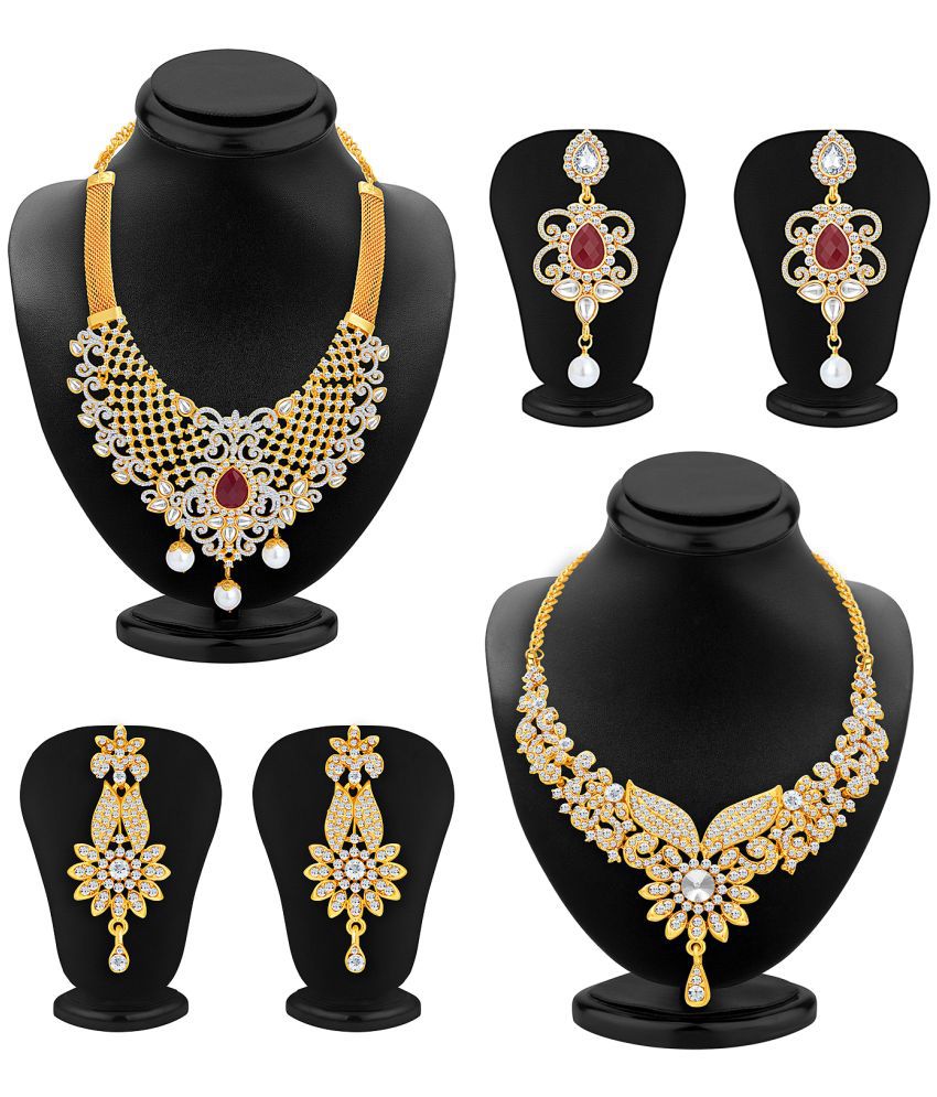     			Sukkhi Alloy Golden Traditional Necklace set Combo