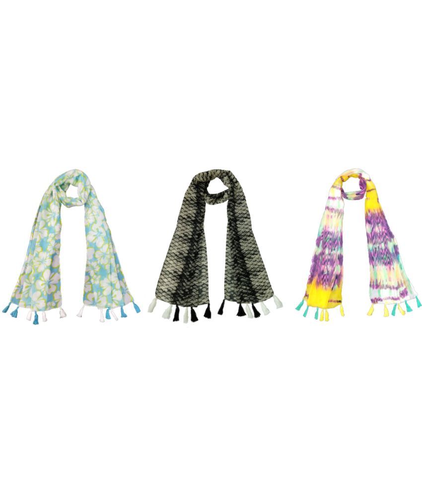     			stolevilla Multi Poly Cotton Yarn Stoles ( Pack of 3 )