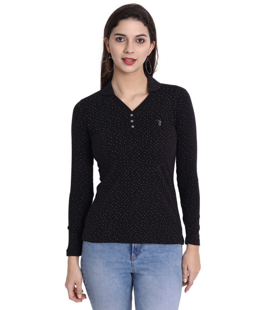     			zaps - Black Cotton Women's Regular Top ( Pack of 1 )