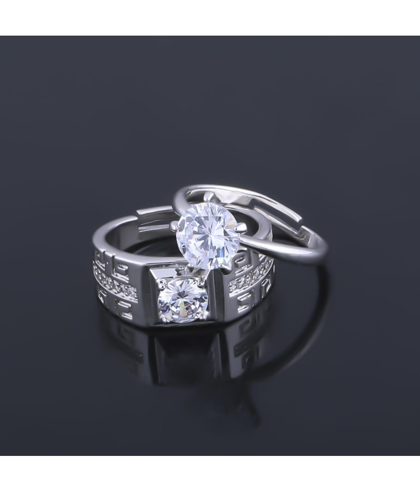     			Adjustable  Some One Speical Designe Amazing Couple Ring Set  For Valentines  Silver Plated Couple Ring For   Women And Men