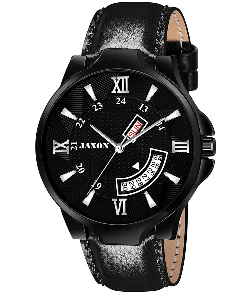     			JAXON MWJ-511 Black Dial Leather Analog Men's Watch