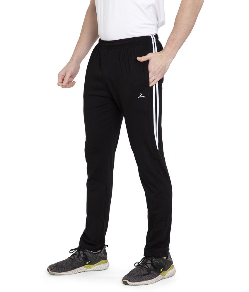     			Zeffit - Black Cotton Blend Men's Sports Trackpants ( Pack of 1 )