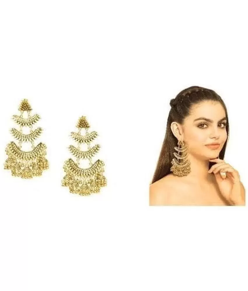 Buy MS Fashion India Traditional Oxidized Silver Jhumka Mirror Earrings  Online at Best Price  Distacart