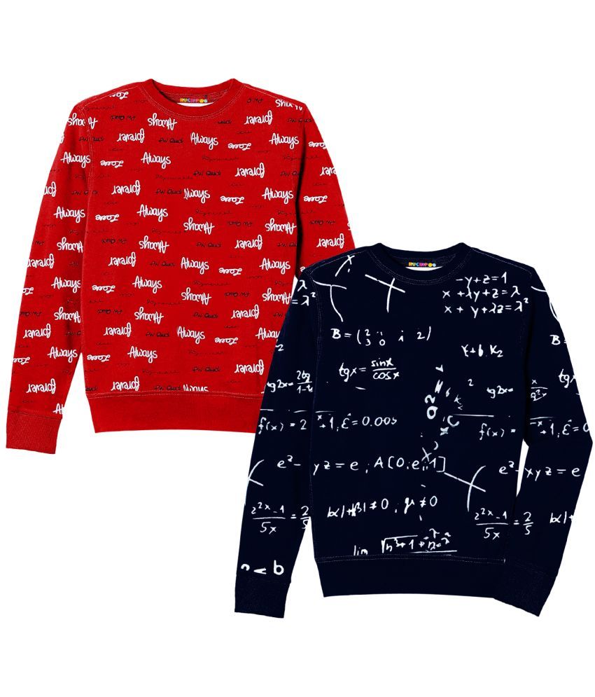     			KUCHIPOO Boys and Girls Winterwear Sweatshirts - (KUC-SWT-111; Navy & Red; 2-3 Years) - Pack of 2