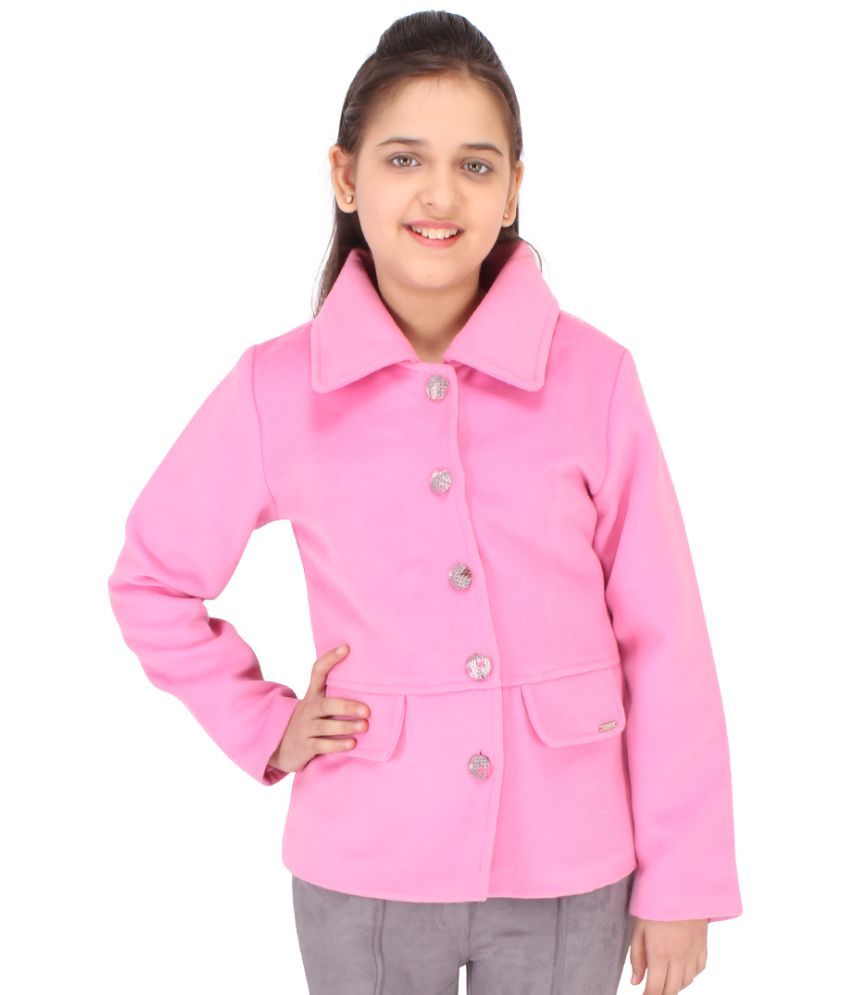     			Cutecumber Girls Wollen Denim Jackets For ( Pack of 1 , Pink )