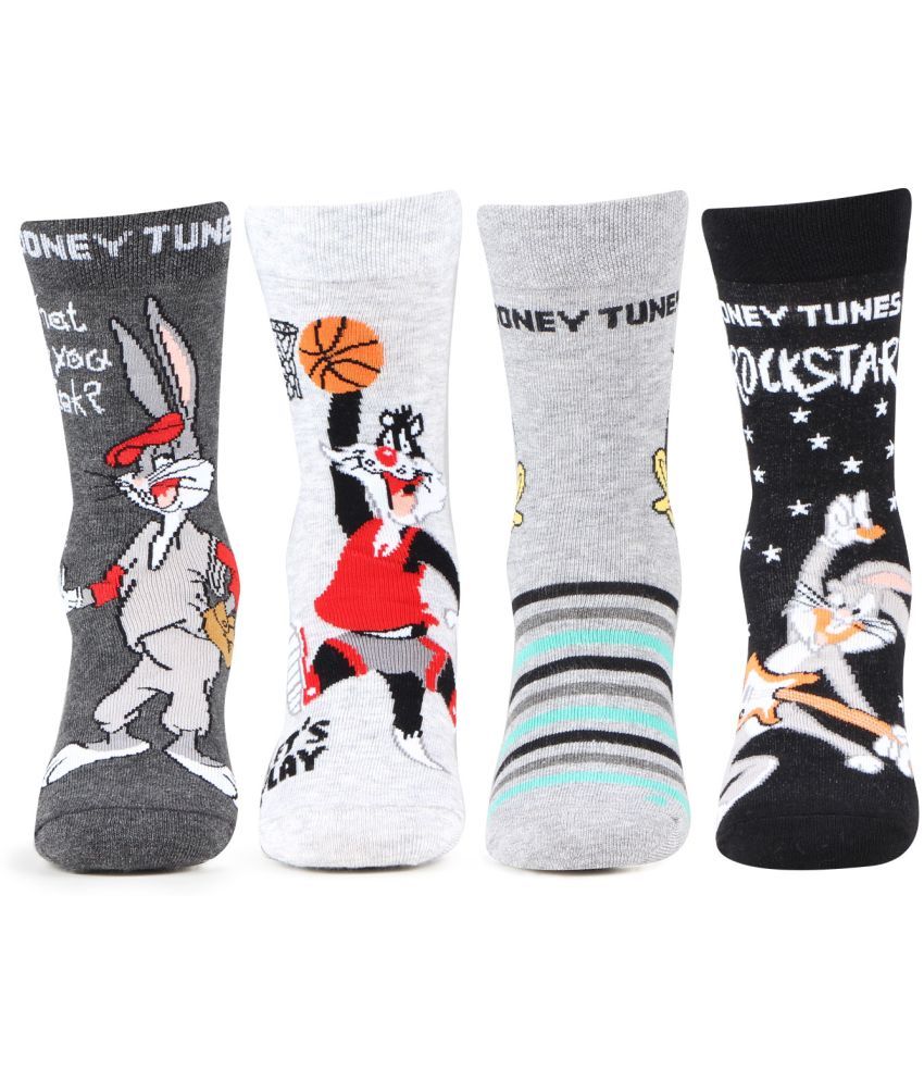     			Bonjour Multicolored Looney Crew Unisex Socks(3-5Y)