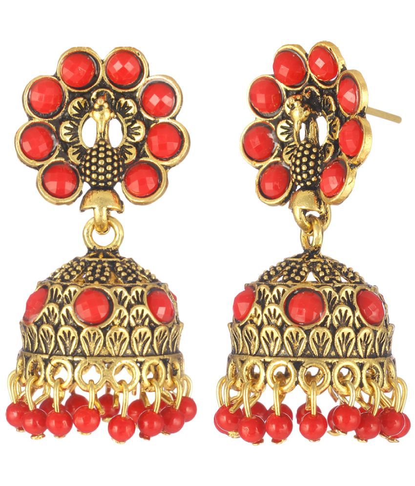     			Darshini Designs Small Red Jhhumki For Women