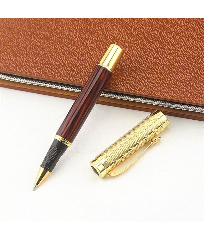     			Hayman 24 CT Gold Plated Wooden Finish Roller Ball Pen with Gift Box (Pen-174)