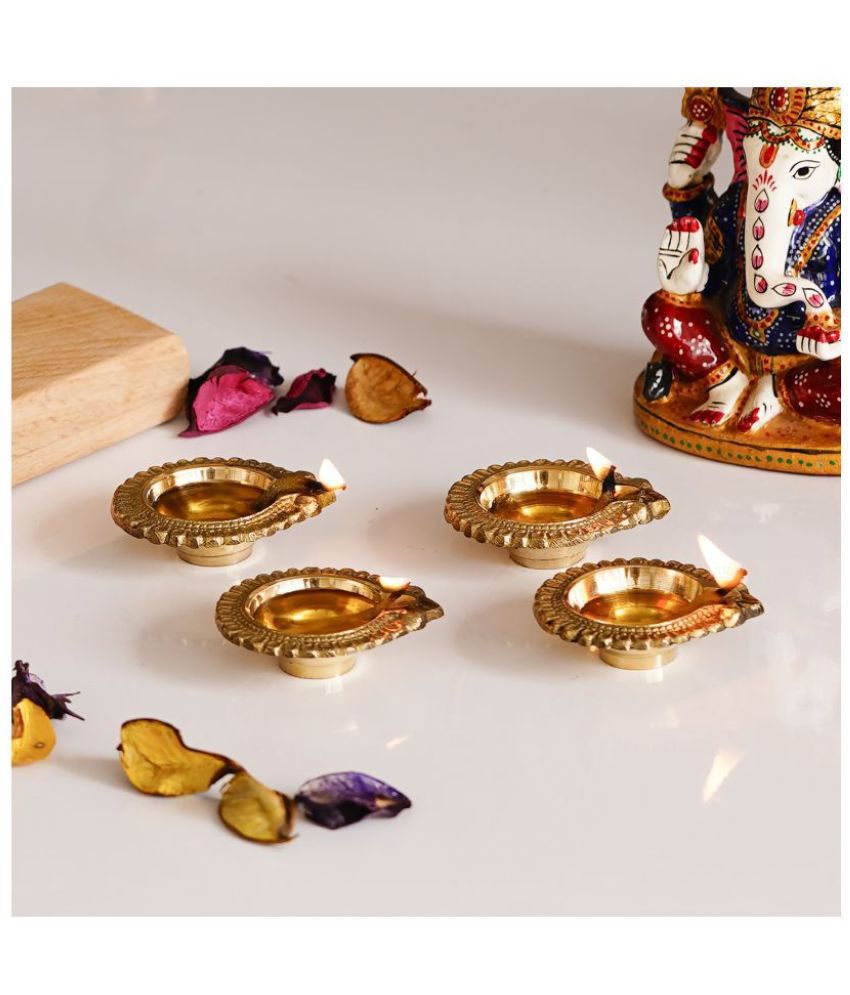     			eCraftIndia Brass Diwali Diya - Pack of 4