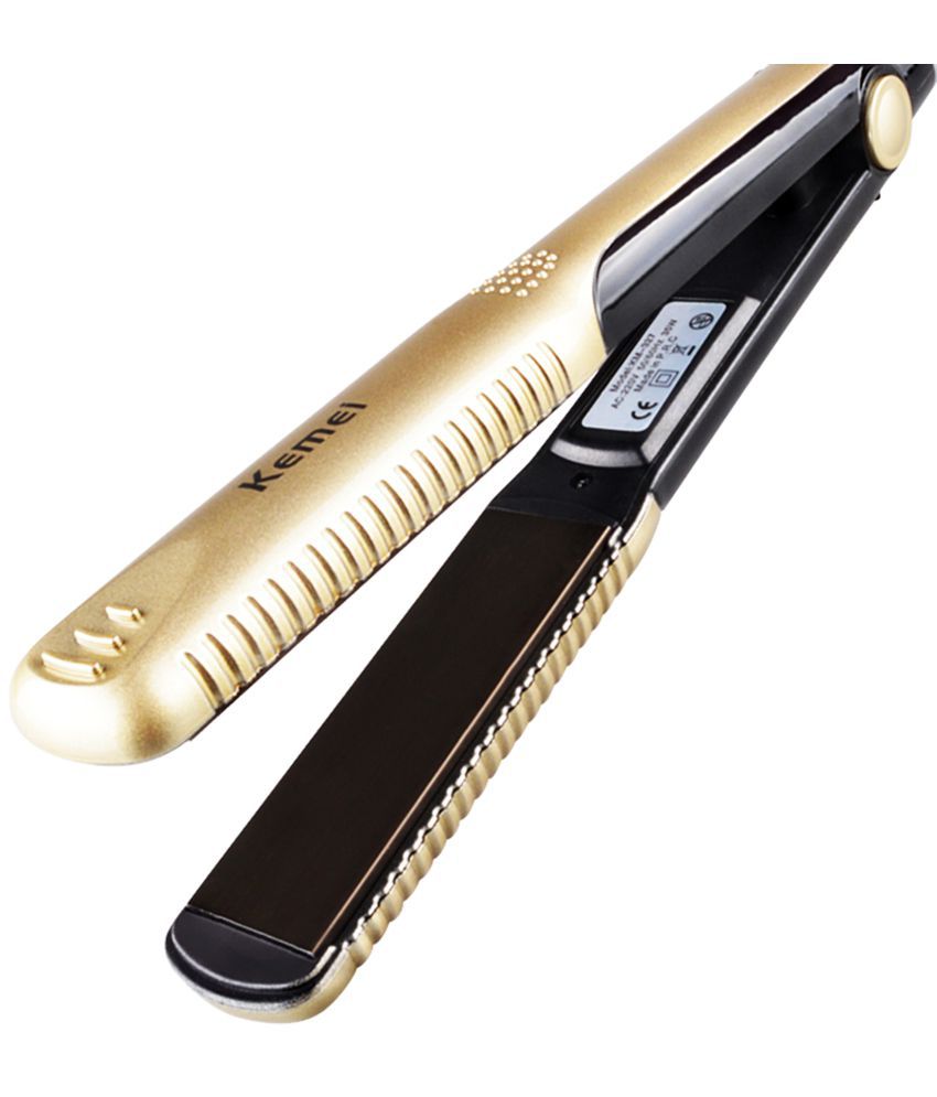 Kemei Temp Control Hair Straightener ( Golden )
