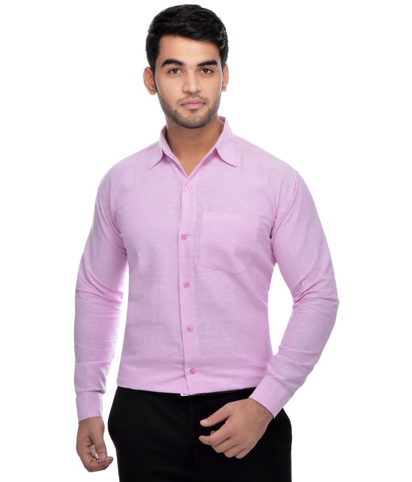     			RIAG 100 Percent Cotton Regular Fit Solids Men's Casual Shirt - Pink ( Pack of 1 )