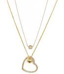 Gold Plated White American Diamond Pendant Chain Combo Of 2 Necklace Golden Chain Pendant for Women and Girls