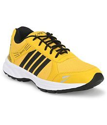 yellow running shoes