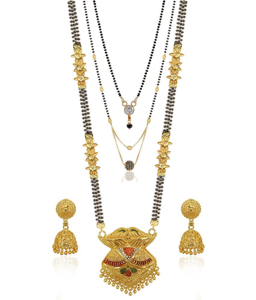     			MGSV set Combo Of mangalsutra necklace set pendant with earrings