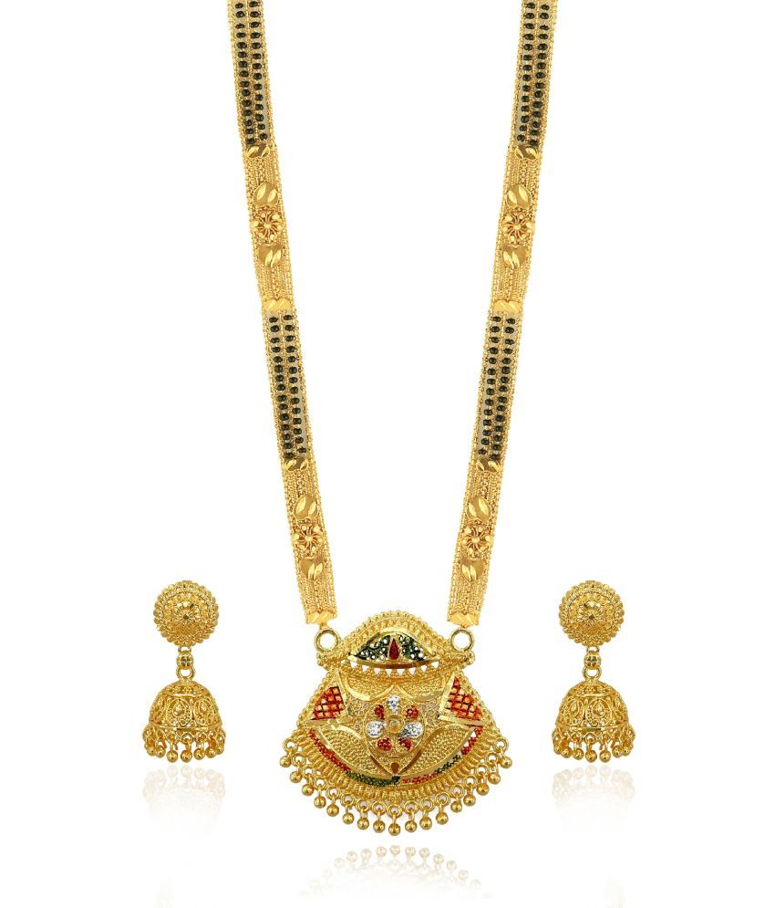     			MGSV set Combo Of mangalsutra necklace set pendant with earrings