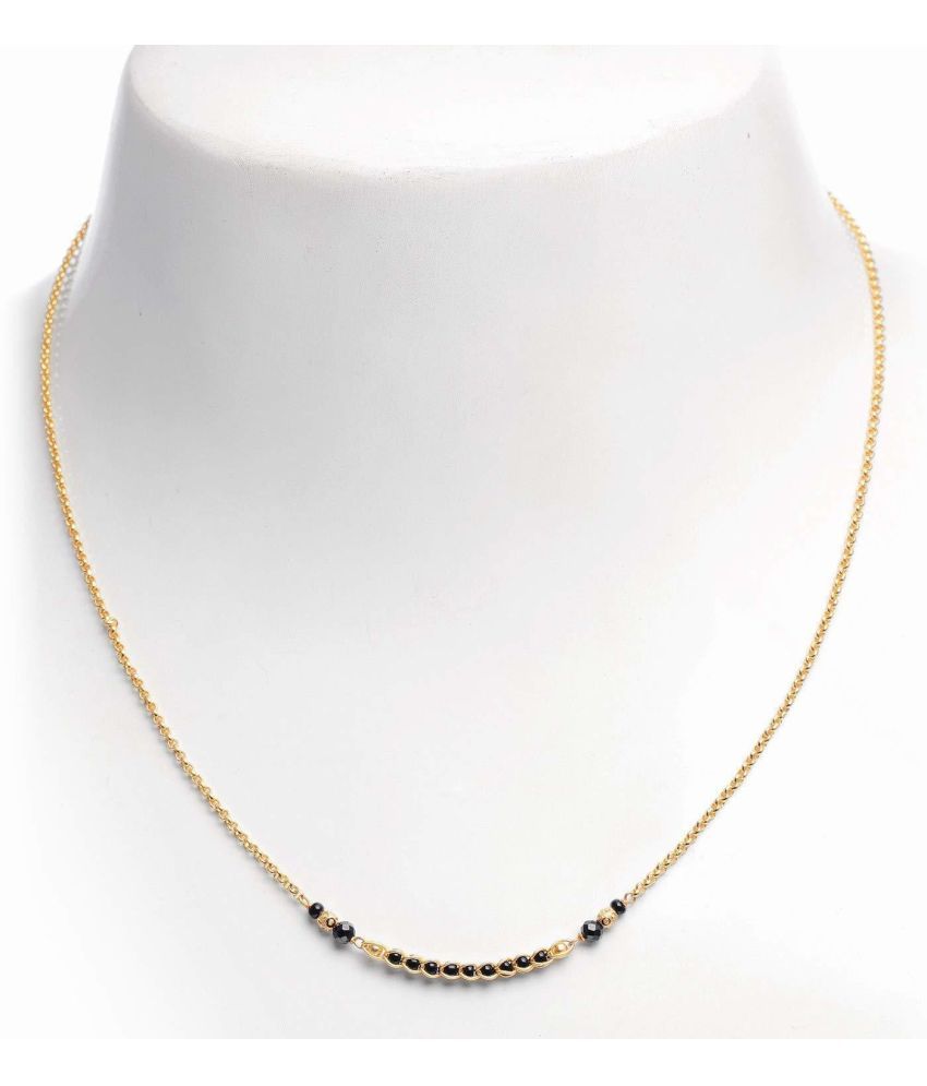 Micro Gold Plated Black Bead Chain 