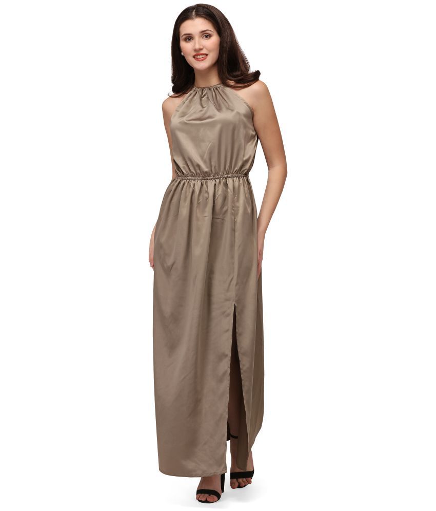 Smarty Pants Silk Brown Regular Dress - Single
