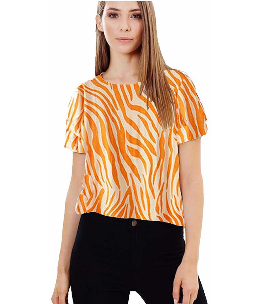     			Leotude Cotton Orange T-Shirts - Single