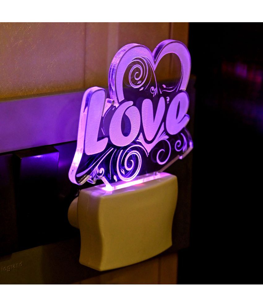     			AFAST 3D Color Changing Plug & Play Valentine Gifting Night Lamp White - Pack of 1