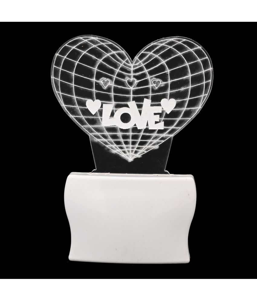     			AFAST 3D Color Changing Plug & Play Valentine Gifting Night Lamp White - Pack of 1