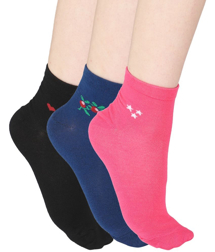     			Bodycare Women's Multicolor Cotton Combo Mid Length Socks ( Pack of 3 )