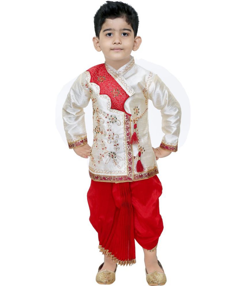     			Boys Festive & Party Kurta and Dhoti Pant Set  (Red Pack of 1)
