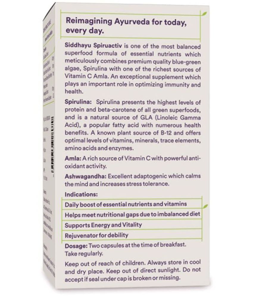 Baidyanath Spiruactiv Spirulina Capsule 30 no.s Buy Baidyanath