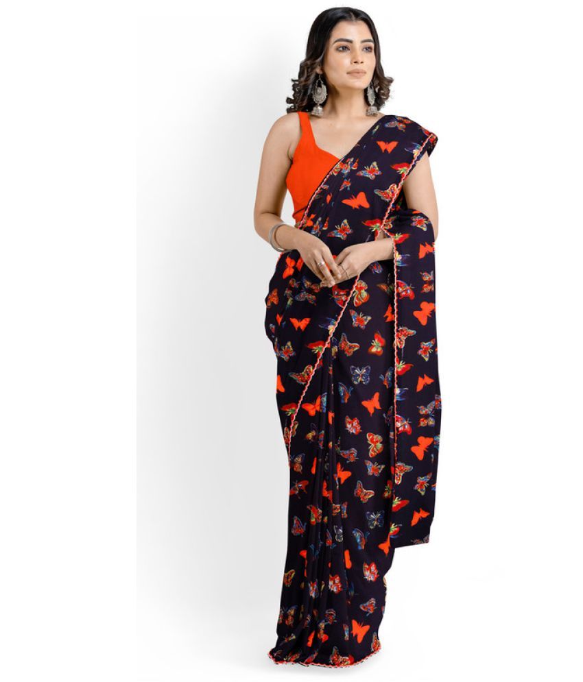     			AARTI SELECTION Orange Georgette Saree -