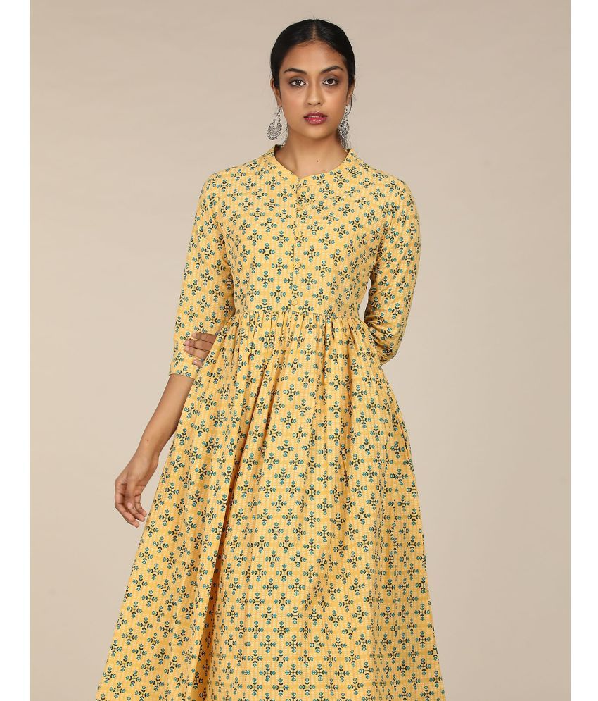 yellow fit and flare dress