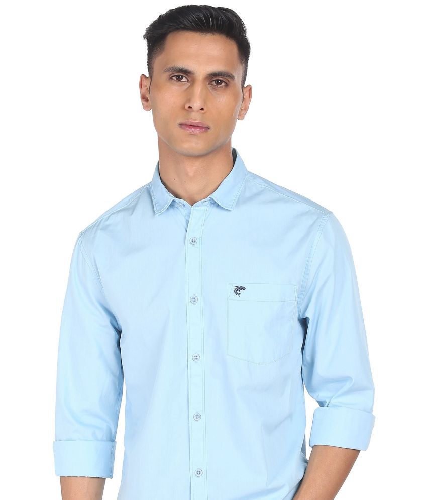     			Ruggers - Blue Cotton Blend Regular Fit Men's Casual Shirt (Pack of 1)