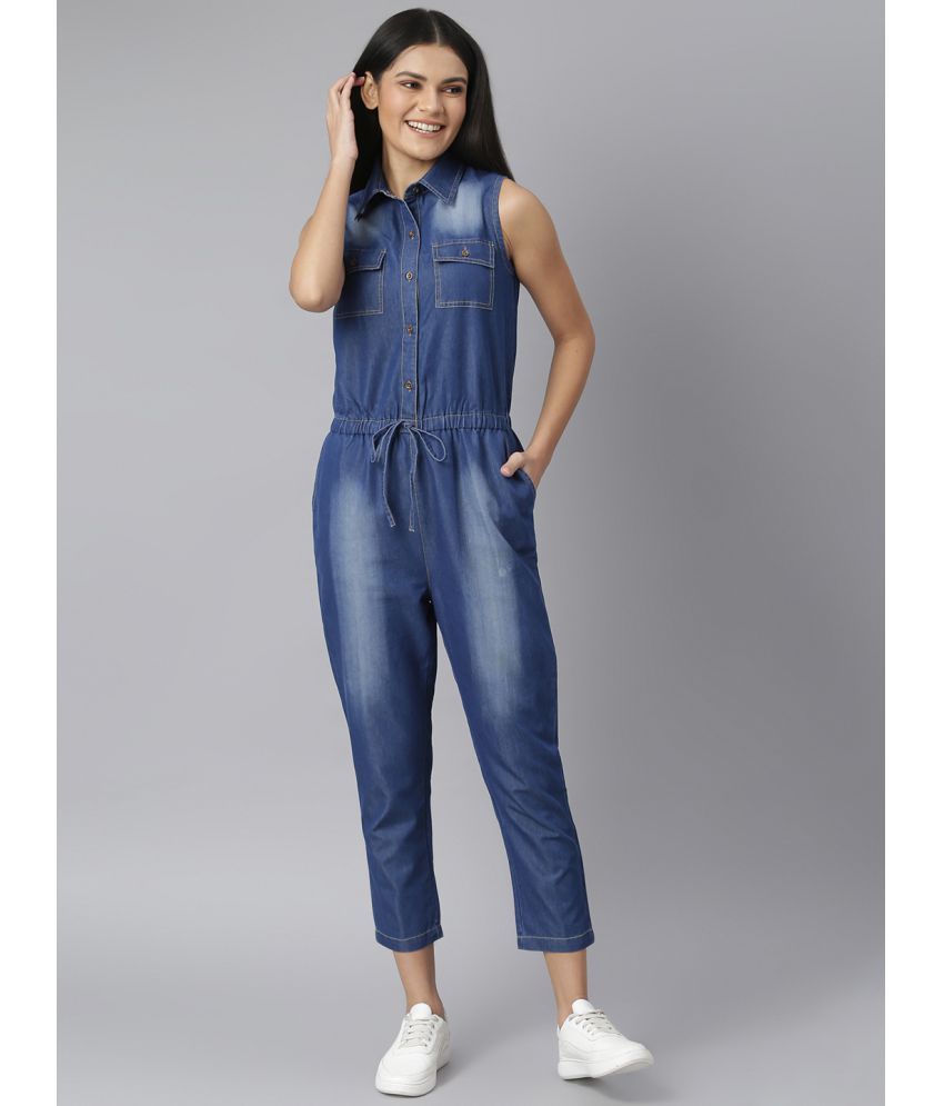     			StyleStone Blue Denim Jumpsuit - Single