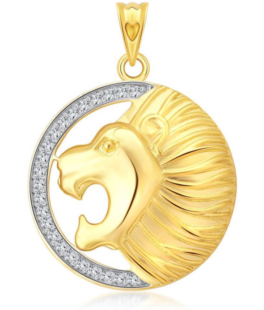    			Vighnaharta  Lion Face Golden Alloy Pendant For Men