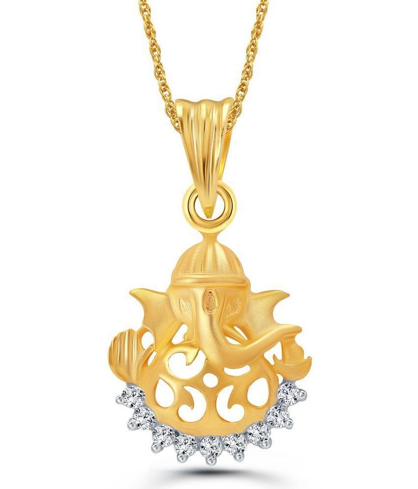     			Vighnaharta Lord Ganehsa Gold Alloy Traditional Pendant Without Chain For Men