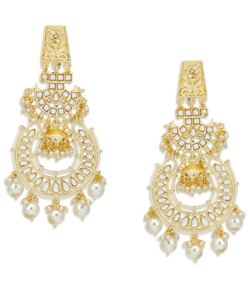     			Sukkhi Splendid Pearl Gold Plated Kundan Chandbali Earring for Women