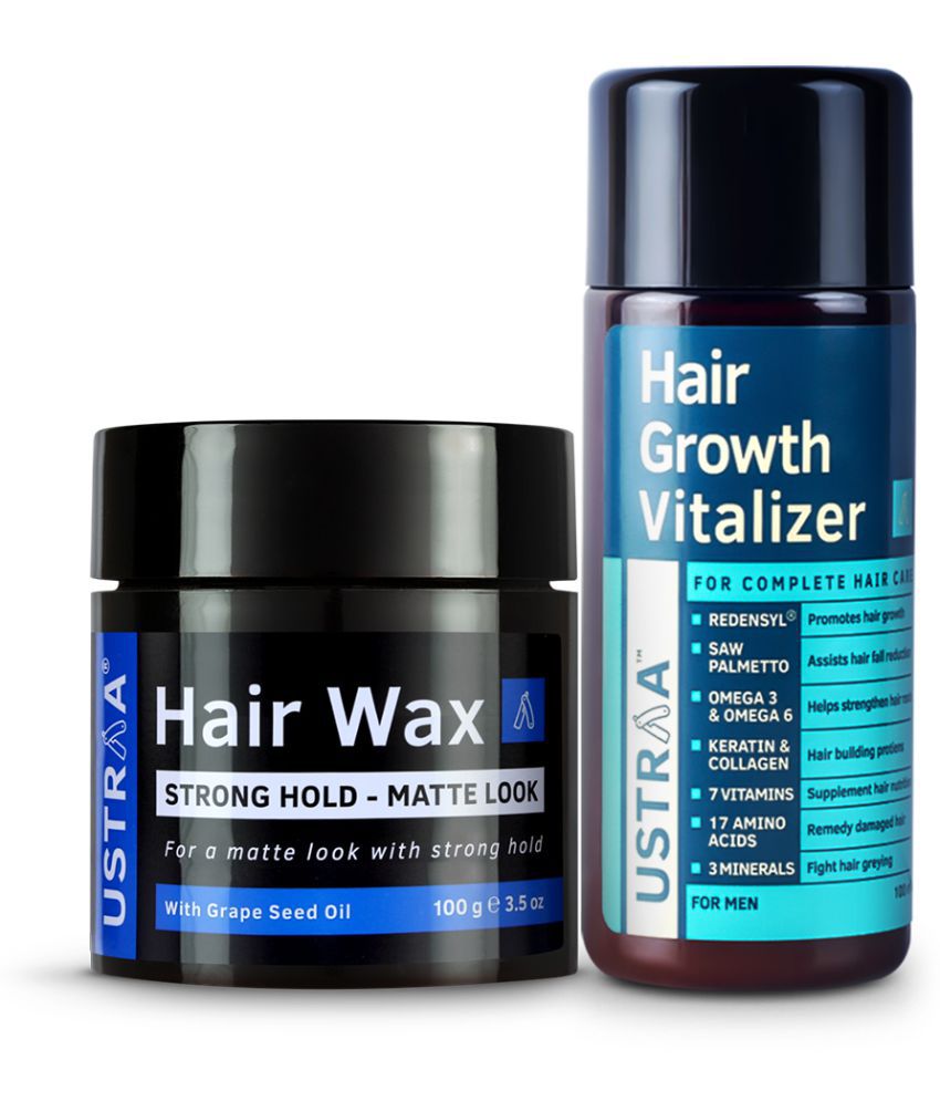     			Ustraa Hair Growth Vitalizer- 100ml and Hair Wax Matt Look- 100gm