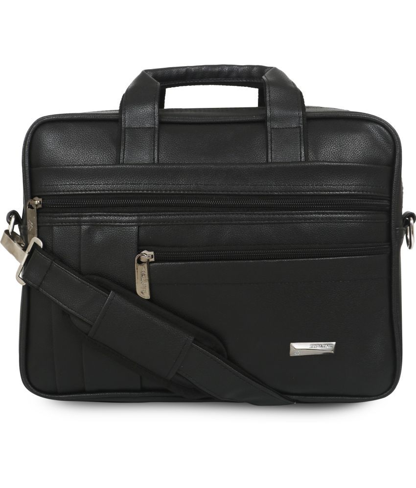 ZipLine Black P.U. Office Bag - Buy ZipLine Black P.U. Office Bag ...