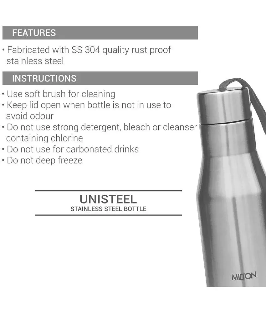 Buy Super Stainless Steel Odour Free Bottle Online - Milton