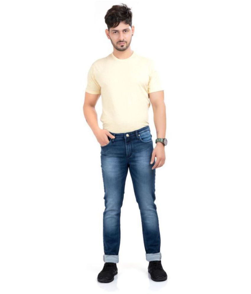     			HJ HASASI Blue Regular Fit Jeans