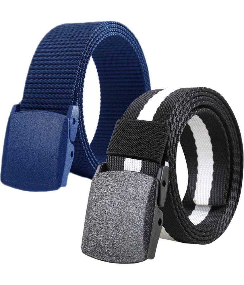     			Loopa Multi Nylon Casual Belt Pack of 2