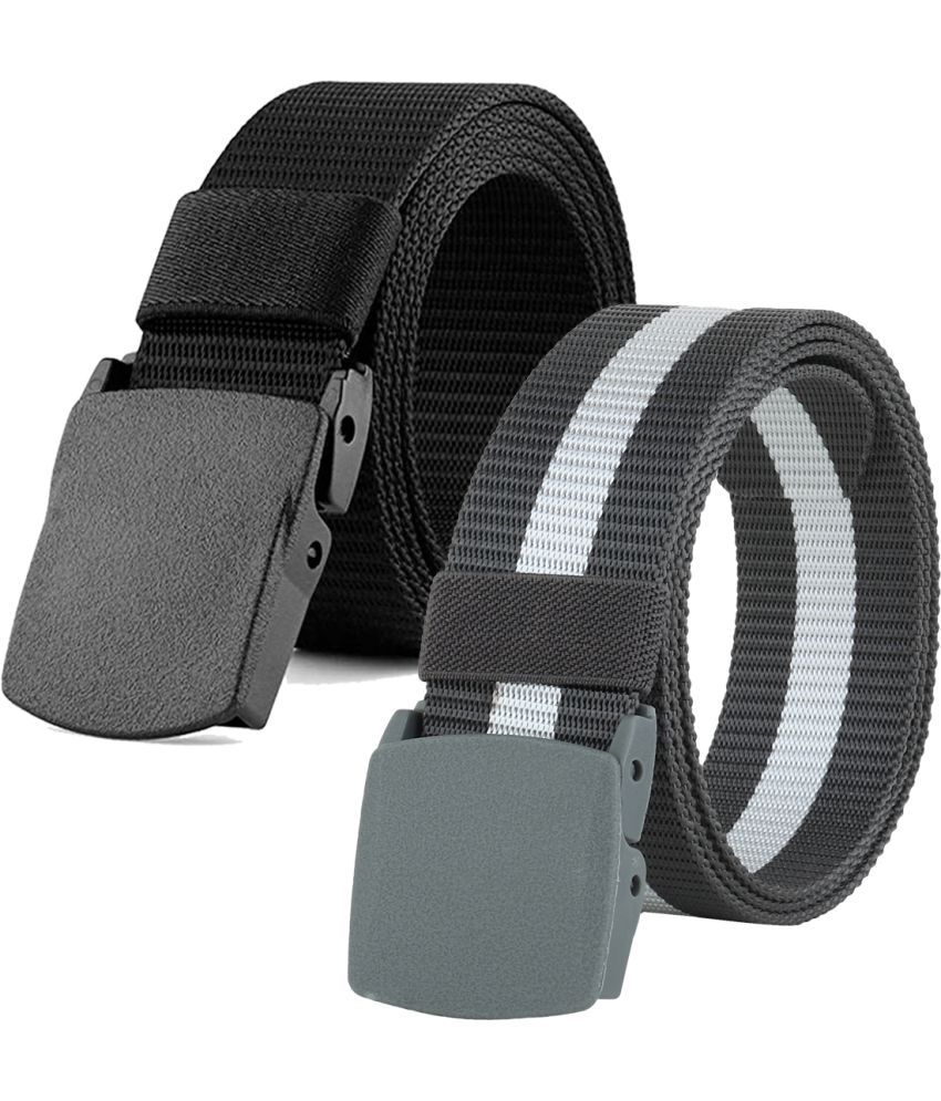     			Loopa Multi Nylon Casual Belt Pack of 2