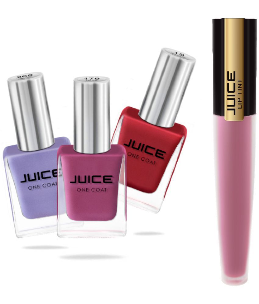     			Juice TICKLE ME,PINK,PEARLY,PLUMBURN Nail Polish 15,179,269,M-95 Multi Glossy Pack of 4 37 mL