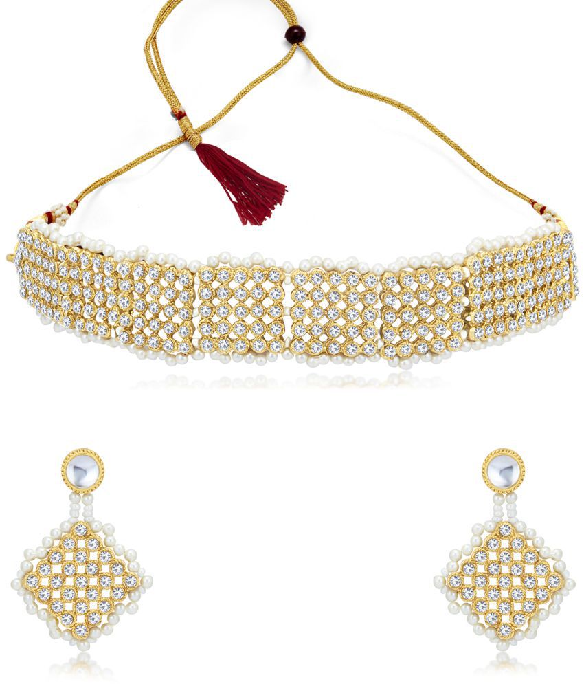     			Sukkhi Alloy Golden Traditional Necklaces Set Choker