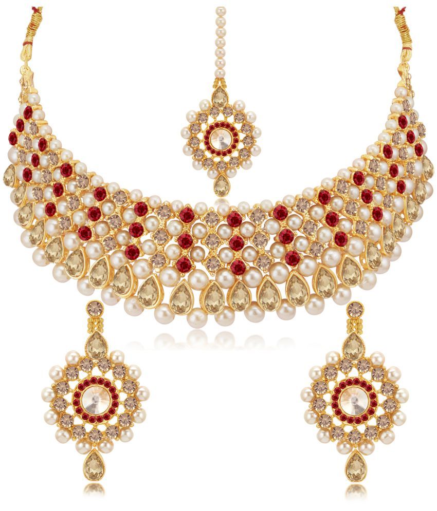     			Sukkhi Alloy Red Traditional Necklaces Set Choker