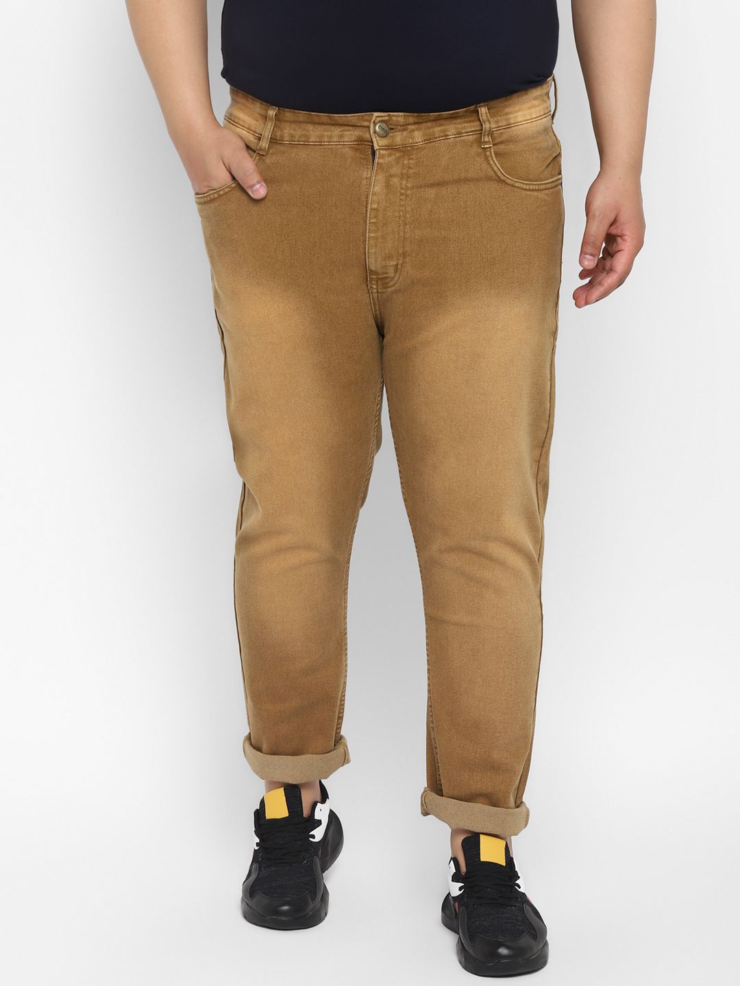     			Urbano Plus - Khaki Cotton Blend Regular Fit Men's Jeans ( Pack of 1 )