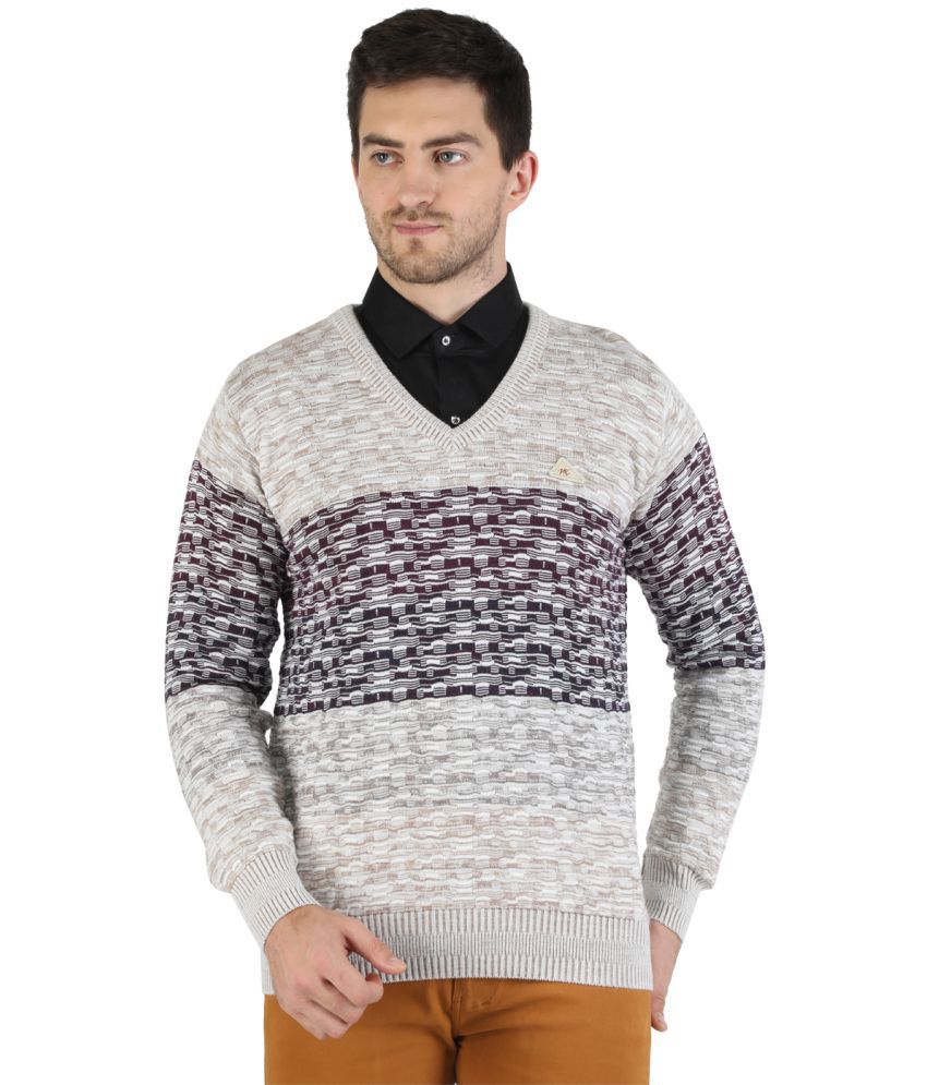    			Monte Carlo Brown V Neck Sweater Single
