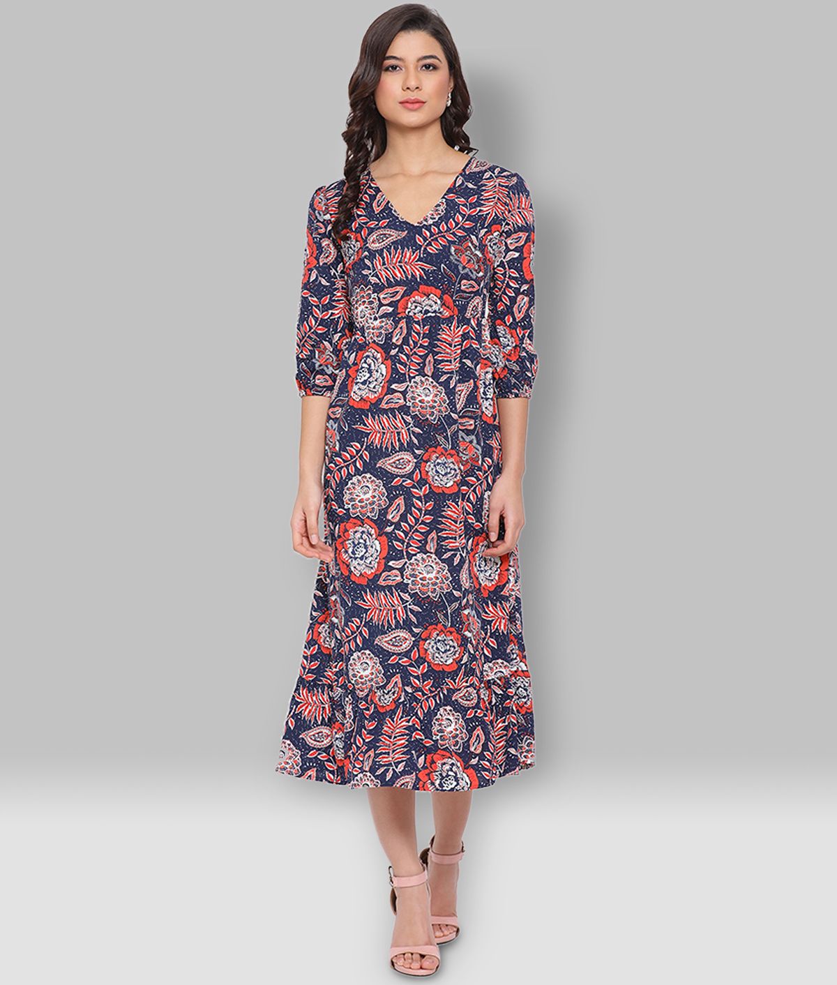     			Oxolloxo Polyester Navy A- line Dress