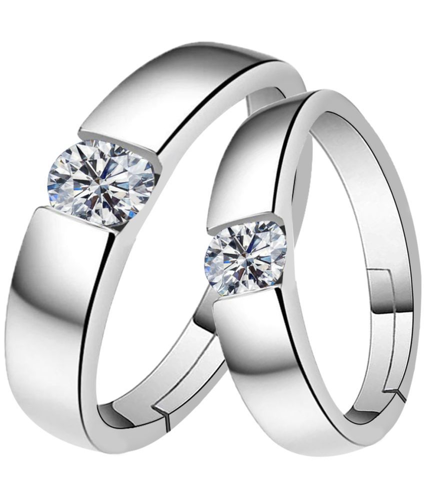     			Some One Speical Couple Ring Set For Valentines  Gifts   Adjustable  Silver Plated Couple Ring For   Women And Men
